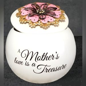 Beautiful Ceramic Trinket with Lid or Planter